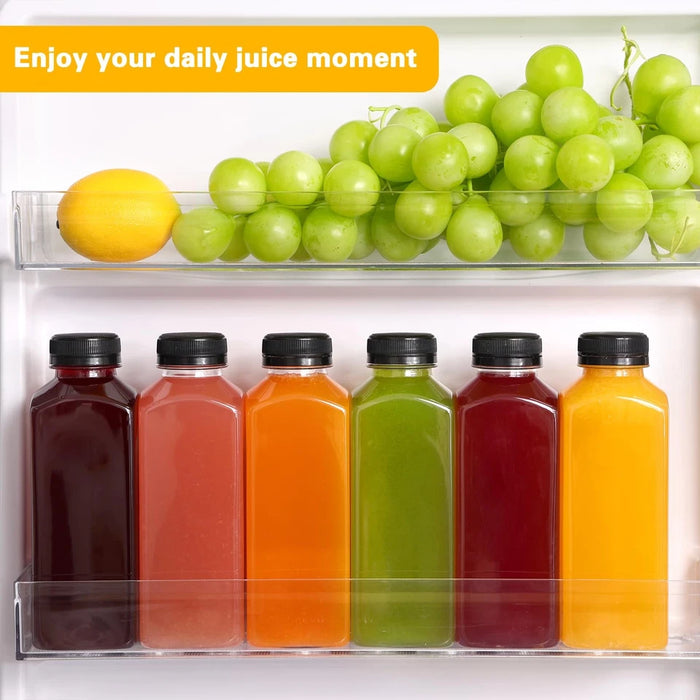 6 botellas de plástico con tapa, transparentes, vacías y reutilizables.