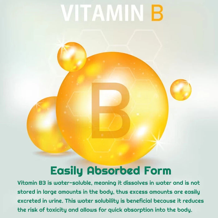 Niacinamida Vitamina B3 1000 mg - Antienvejecimiento, Aclara el tono de la piel