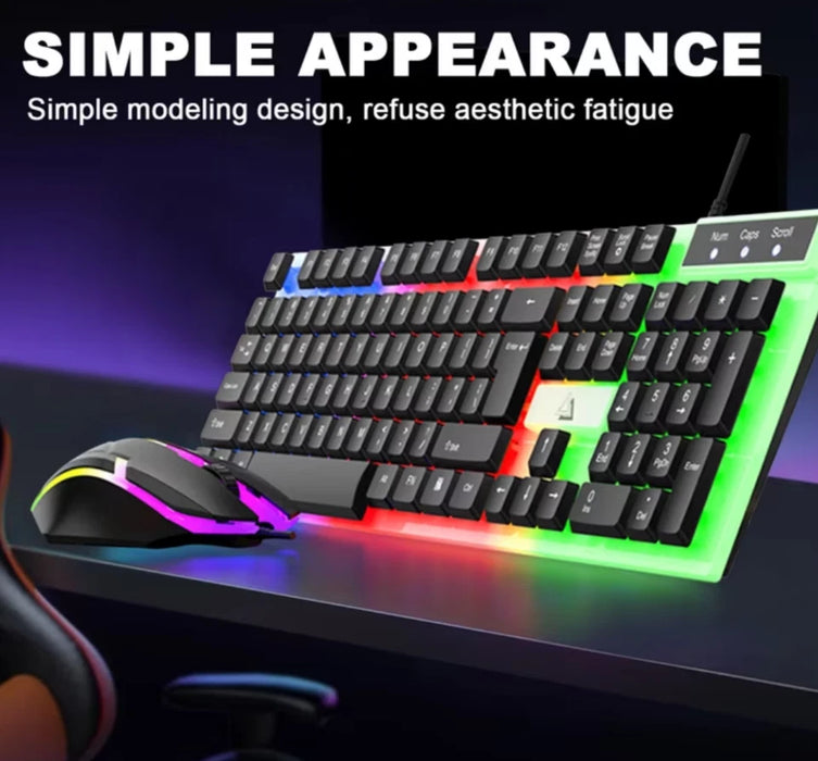 Combo de teclado y ratón para juegos con cable iluminado VODIRK GT100 (estándar)