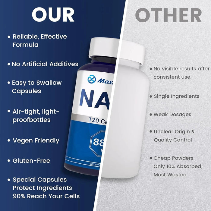 Suplemento NAD+ 120 cápsulas liposomal con resveratrol para energía celular