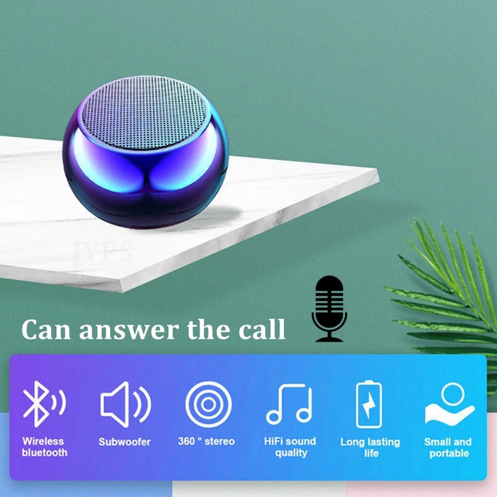 Mini altavoz Bluetooth con micrófono, caja de sonido inalámbrica