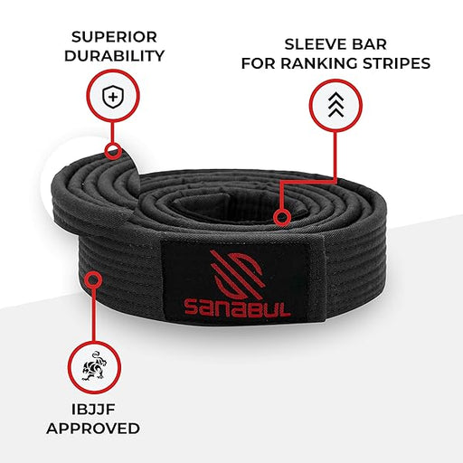 Sanabul BJJ Belt Cinturón brasileño Jiu Jitsu para hombres y mujeres - Quierox - Tienda Online