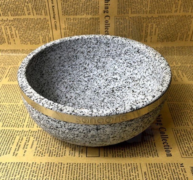 SANCONG Cuenco coreano de piedra Dolo, cuenco de bibimbap de piedra natural con base - Quierox - Tienda Online