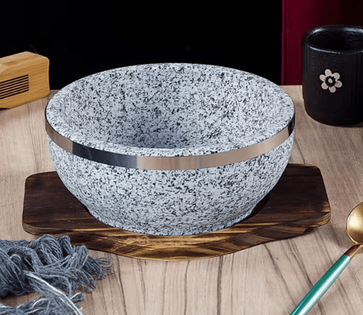 SANCONG Cuenco coreano de piedra Dolo, cuenco de bibimbap de piedra natural con base - Quierox - Tienda Online