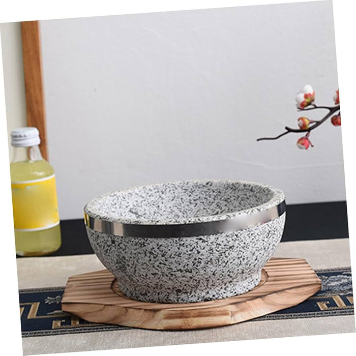 SANCONG Cuenco coreano de piedra Dolo, cuenco de bibimbap de piedra natural con base - Quierox - Tienda Online