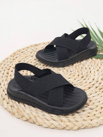 Sandalias cómodas para niños pequeños con tiras elásticas, planas sin cordones - Quierox - Tienda Online