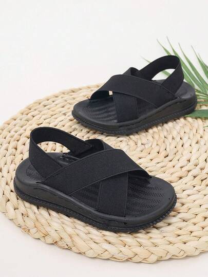 Sandalias cómodas para niños pequeños con tiras elásticas, planas sin cordones - Quierox - Tienda Online