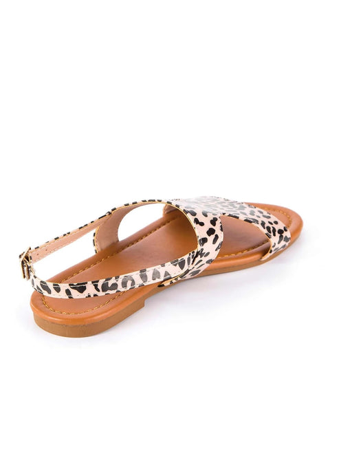 Sandalias con tiras cruzadas con estampado de leopardo para mujer, sandalias elegantes - Quierox - Tienda Online