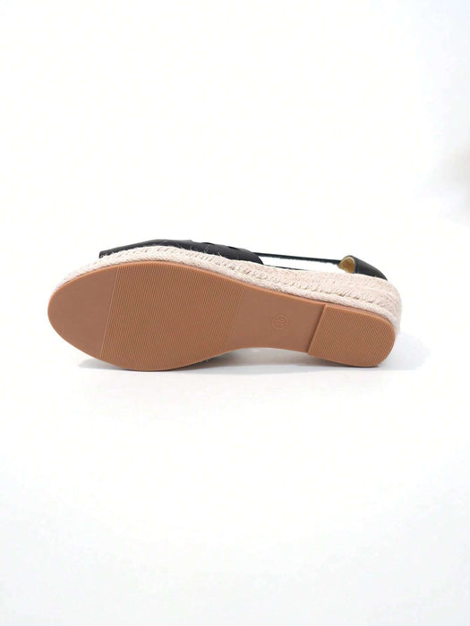 Sandalias de alpargatas huecas para mujer, sandalias de cuña con punta abierta para vacaciones - Quierox - Tienda Online