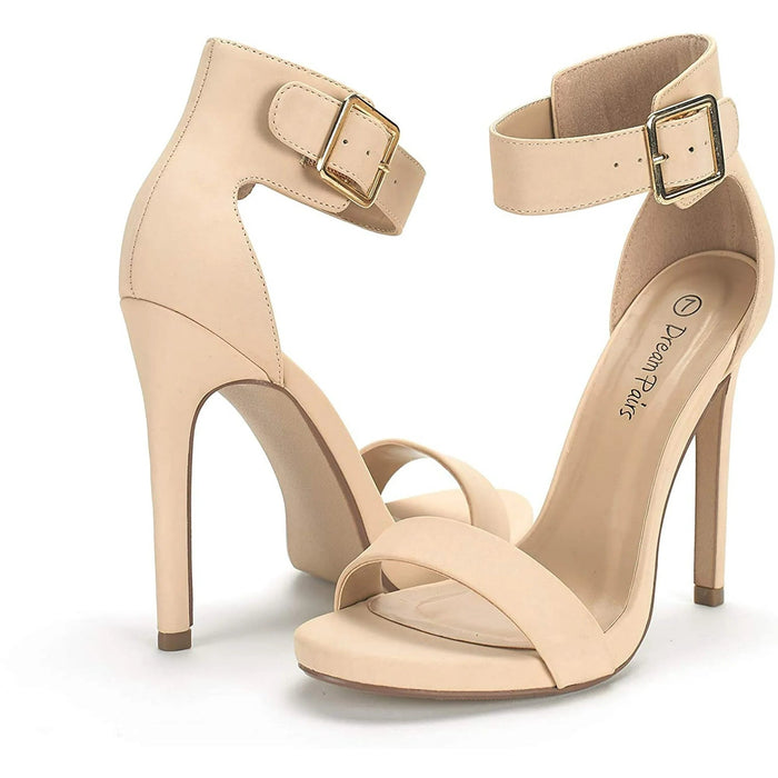 Sandalias de tacón alto con tiras al tobillo y punta abierta para mujer - Quierox - Tienda Online