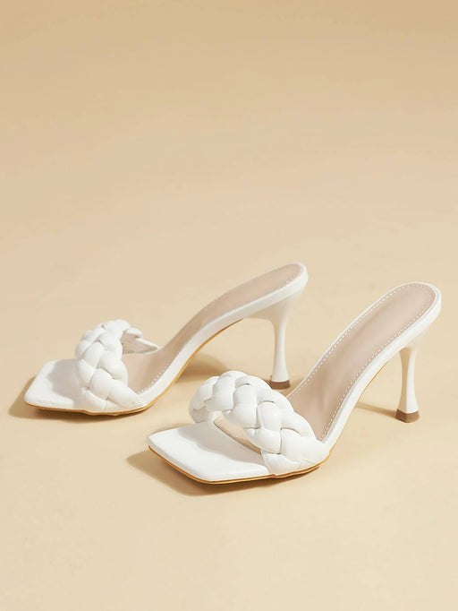 Sandalias de tacón piramidal con tiras tejidas para mujer, de moda para verano - Quierox - Tienda Online