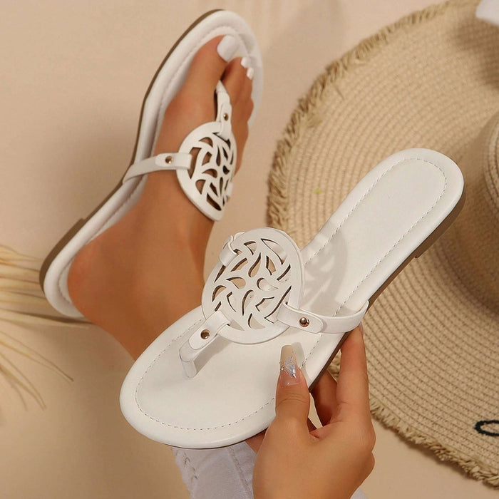 Sandalias de tiras elegantes y cómodas para mujer, sandalias planas tipo chanclas - Quierox - Tienda Online