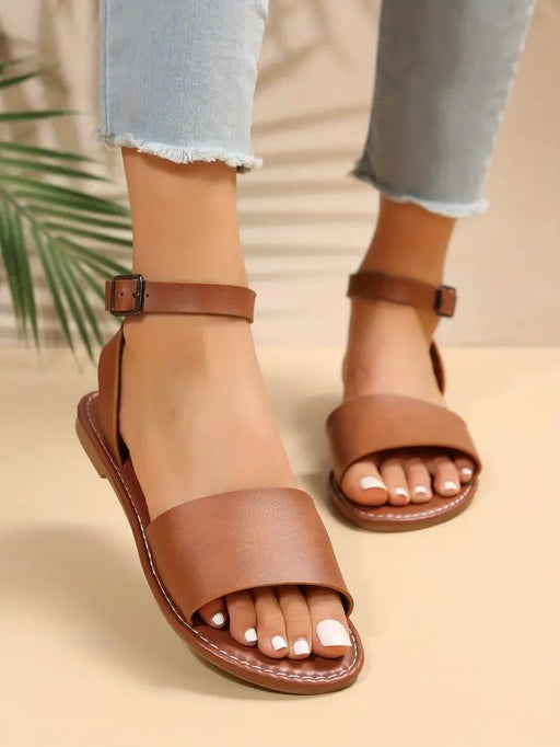 Sandalias de verano para mujer con broche de metal y punta redonda - Quierox - Tienda Online