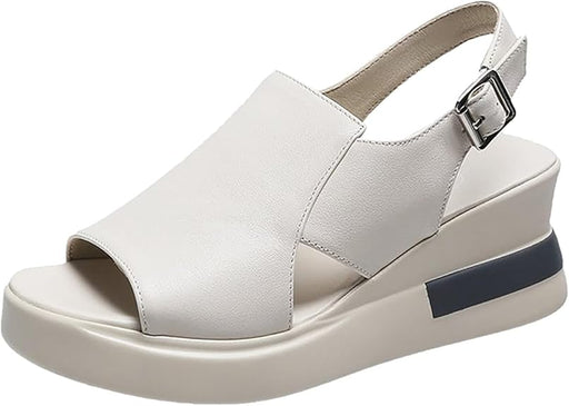 Sandalias de verano para mujer con suela gruesa y tacón inclinado con hebilla trasera plana - Quierox - Tienda Online