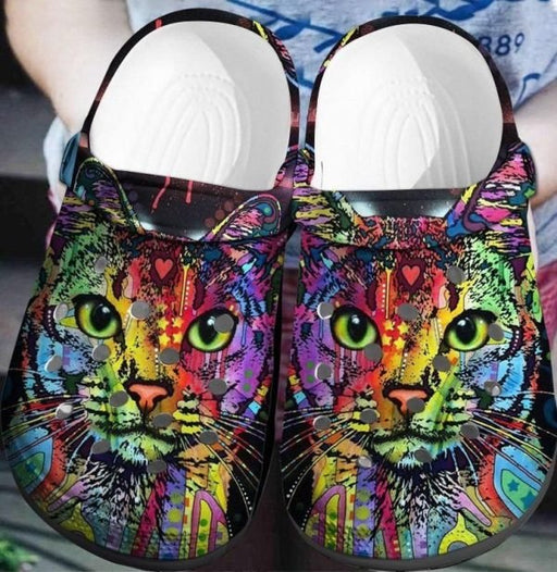 SANDALIAS HIPPIE COLORIDOS PERSONALIZADOS CLOGY DE GATO UNISEX - Quierox - Tienda Online