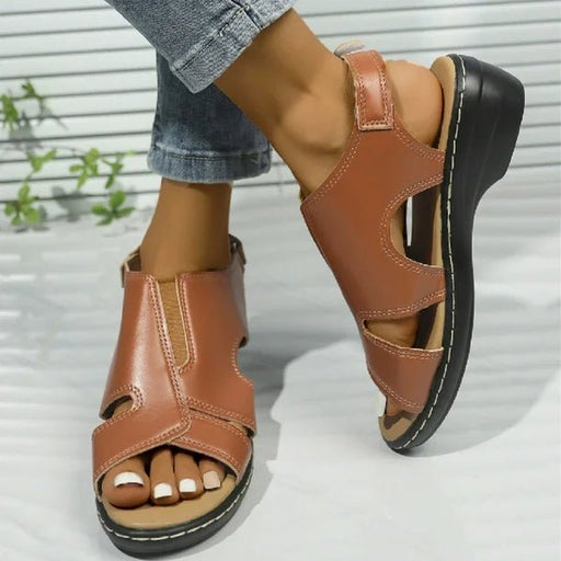 Sandalias para mujer, estilo retro, con punta abierta y cuña. - Quierox - Tienda Online