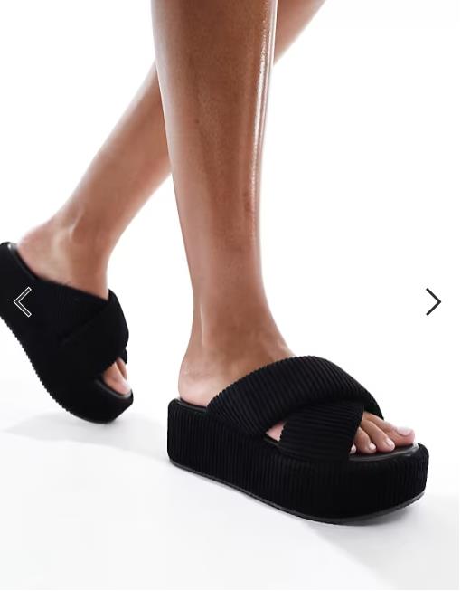 Sandalias planas acolchadas con tiras cruzadas ASOS DESIGN Thunder en color negro - Quierox - Tienda Online