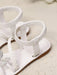 Sandalias planas blancas para niñas con decoración de perlas brillantes y mariposas - Quierox - Tienda Online