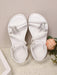 Sandalias planas blancas para niñas con decoración de perlas brillantes y mariposas - Quierox - Tienda Online