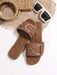 Sandalias planas casuales de mujer con decoración de hebilla, atuendos de playa - Quierox - Tienda Online