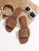 Sandalias planas casuales de mujer con decoración de hebilla, atuendos de playa - Quierox - Tienda Online