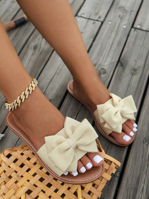Sandalias planas cómodas con lazo para mujer, tipo chanclas - Quierox - Tienda Online