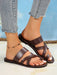 Sandalias planas con tira asimétrica y abertura de puntera para mujer - Quierox - Tienda Online