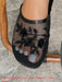 Sandalias planas de playa hechas a mano con cuentas y decoración floral, para mujer - Quierox - Tienda Online