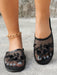 Sandalias planas de playa hechas a mano con cuentas y decoración floral, para mujer - Quierox - Tienda Online