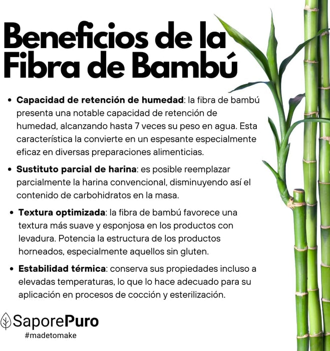 SaporePuro Fibra de Bambú de calidad alimentaria 500 gr - Quierox - Tienda Online