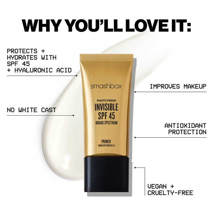 SMASHBOX Prebase de amplio espectro Photo Finish Invisible SPF 45, 30ml
