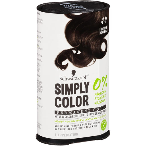 Schwarzkopf Simply Color Tinte para cabello 4.0 Intense Espresso, 1 aplicación - Quierox - Tienda Online