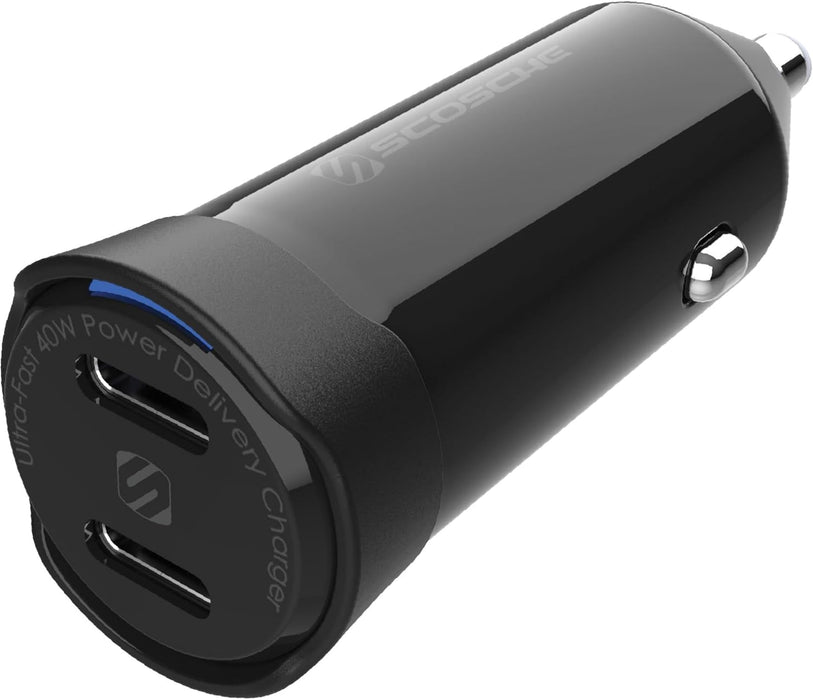 Scosche CPDCC40M PowerVolt - Cargador de coche USB-C de 40 W, de doble puerto - Quierox - Tienda Online