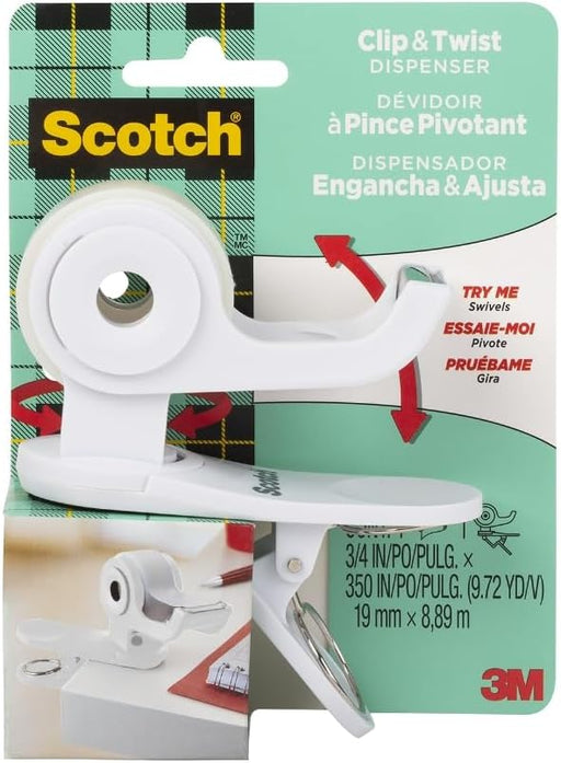 Scotch Dispensador de cinta de escritorio, blanco, ideal para envolver regalos, 1 dispensador - Quierox - Tienda Online