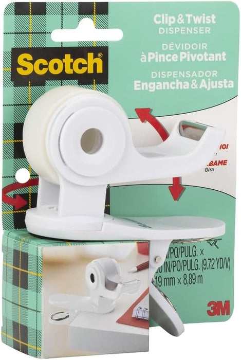 Scotch Dispensador de cinta de escritorio, blanco, ideal para envolver regalos, 1 dispensador - Quierox - Tienda Online