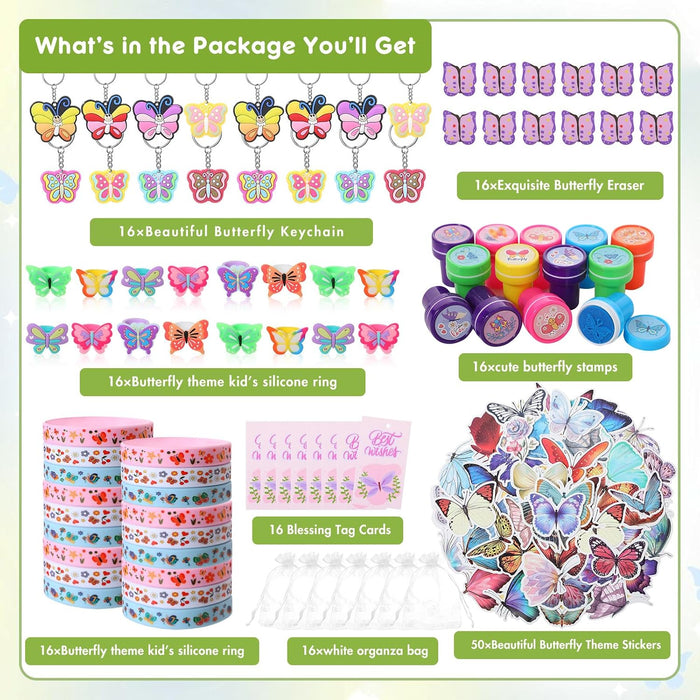 Seajan 162 piezas de recuerdos de fiesta de cumpleaños de mariposa para 16 niños - Quierox - Tienda Online