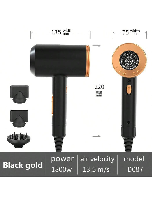 Secador de pelo profesional de 1 pieza de 1800 W con acondicionamiento iónico y difusor - Quierox - Tienda Online