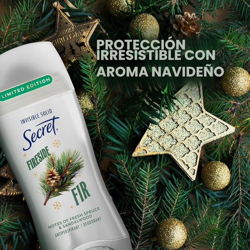 Secret Fresh - Desodorante antitranspirante para mujer con aroma a abeto junto a la chimenea - Quierox - Tienda Online