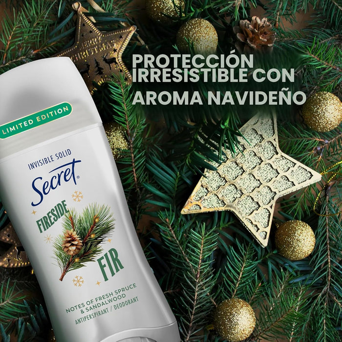Secret Fresh - Desodorante antitranspirante para mujer con aroma a abeto junto a la chimenea - Quierox - Tienda Online
