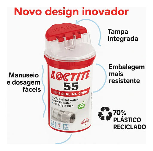 Sellador de roscas Loctite 55, rollo de 160 m, sellador de teflón para tuberías - Quierox - Tienda Online