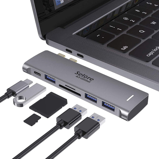 Selore&S-Global Adaptador para MacBook Pro/MacBook Air 2020, Hub USB C 6 en 1 - Quierox - Tienda Online