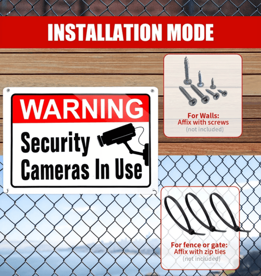 Señal de advertencia de videovigilancia, señal de uso, cámaras de seguridad - Quierox - Tienda Online