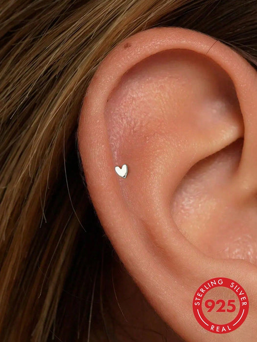SereneSpark 1 par de pendientes de plata de ley 925 con forma de corazón - Quierox - Tienda Online