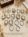 Set de 16 anillos con diseño geométrico de estilo punk, de moda vintage - Quierox - Tienda Online