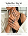 Set de 16 anillos con diseño geométrico de estilo punk, de moda vintage - Quierox - Tienda Online
