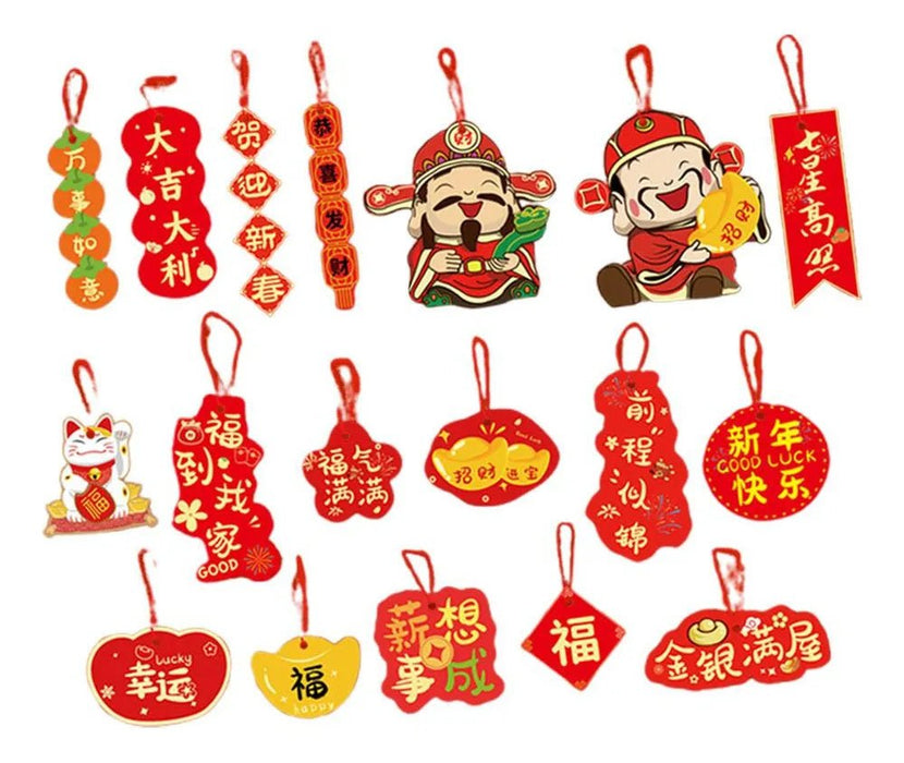Set de 18 unidades de decoraciones Del Año Nuevo Chino - Quierox - Tienda Online