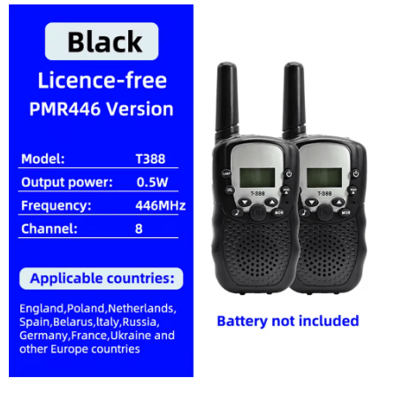 Set de 2 mini walkie - talkies de juguete para niños, alcance de 5 km, receptor bidireccional - Quierox - Tienda Online