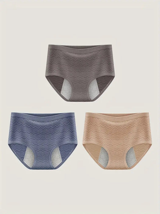 Set de 3 pares de bragas menstruales de cintura alta para mujer - Quierox - Tienda Online