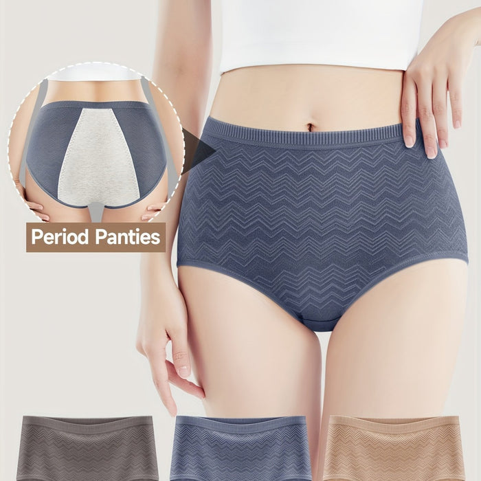Set de 3 pares de bragas menstruales de cintura alta para mujer - Quierox - Tienda Online