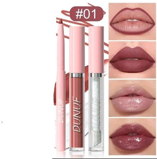 Set de 3 productos para labios (delineador de labios, labial líquido y aceite labial) - Quierox - Tienda Online